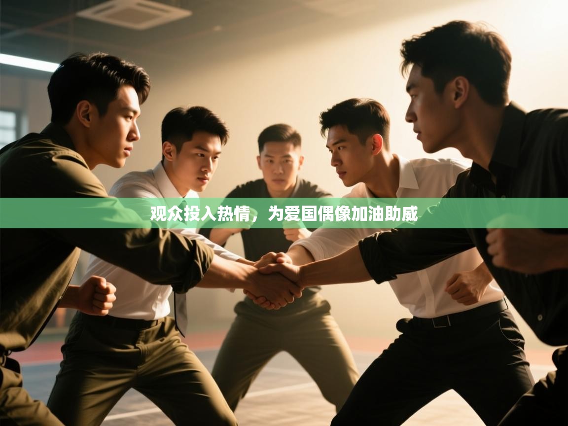 观众投入热情，为爱国偶像加油助威